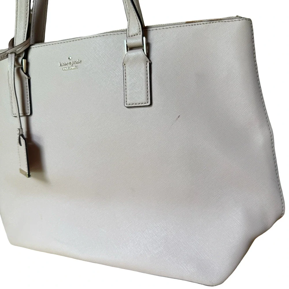 Kate Spade New York Light Pink Large Tote Shoulder Bag Purse Leather 16x11x6